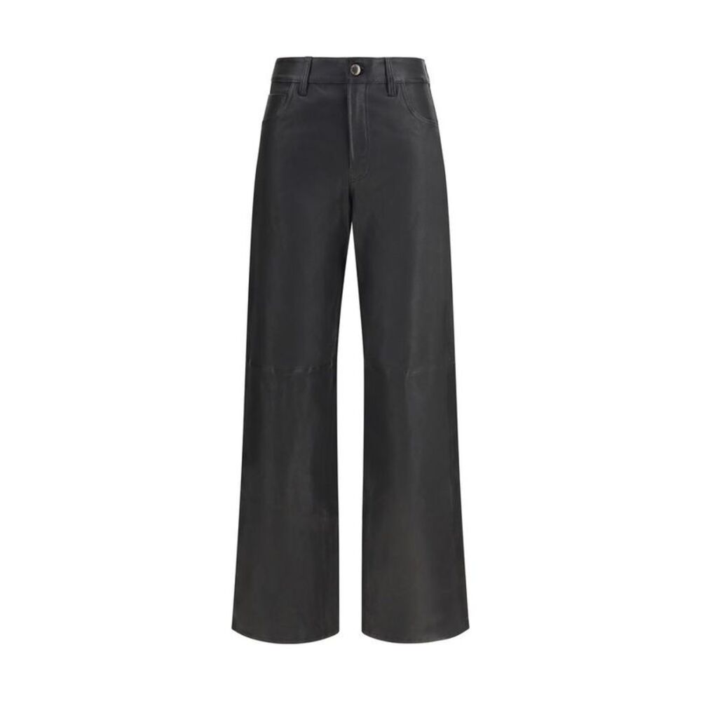 7FOR Black Leather Men's Pants